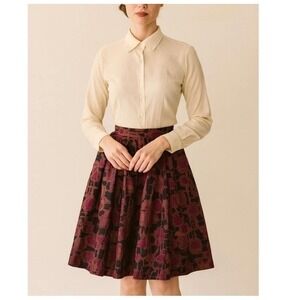 Alfani Vintage Floral Silk Skirt 6P